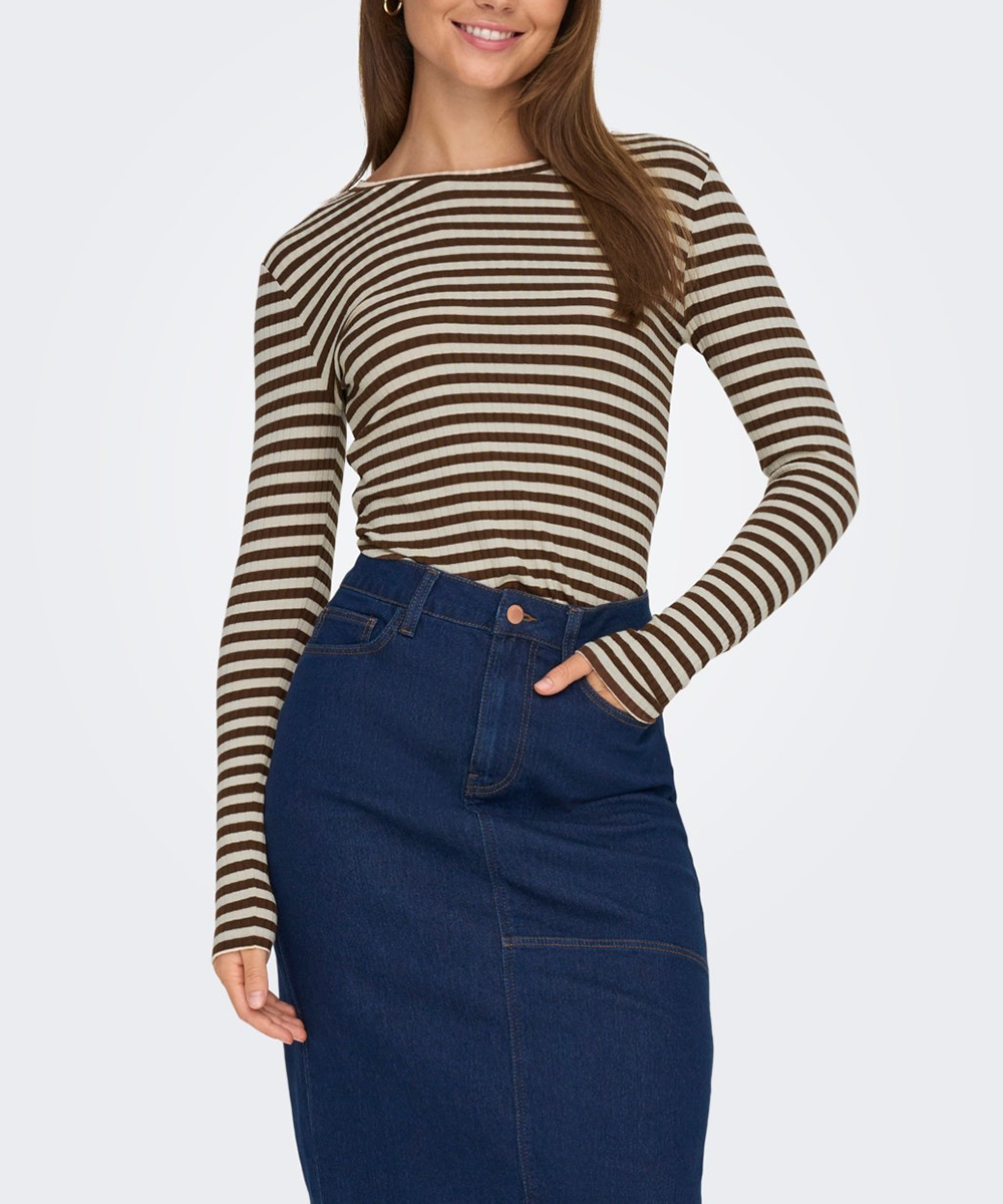 Bluza Jacqueline de Yong, crem/maro