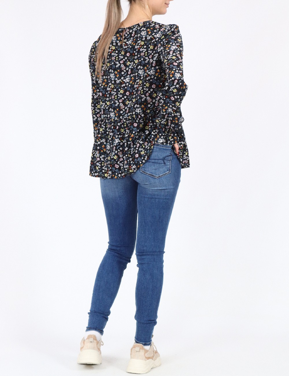 Camasa b.young, negru floral - 1 | YEO