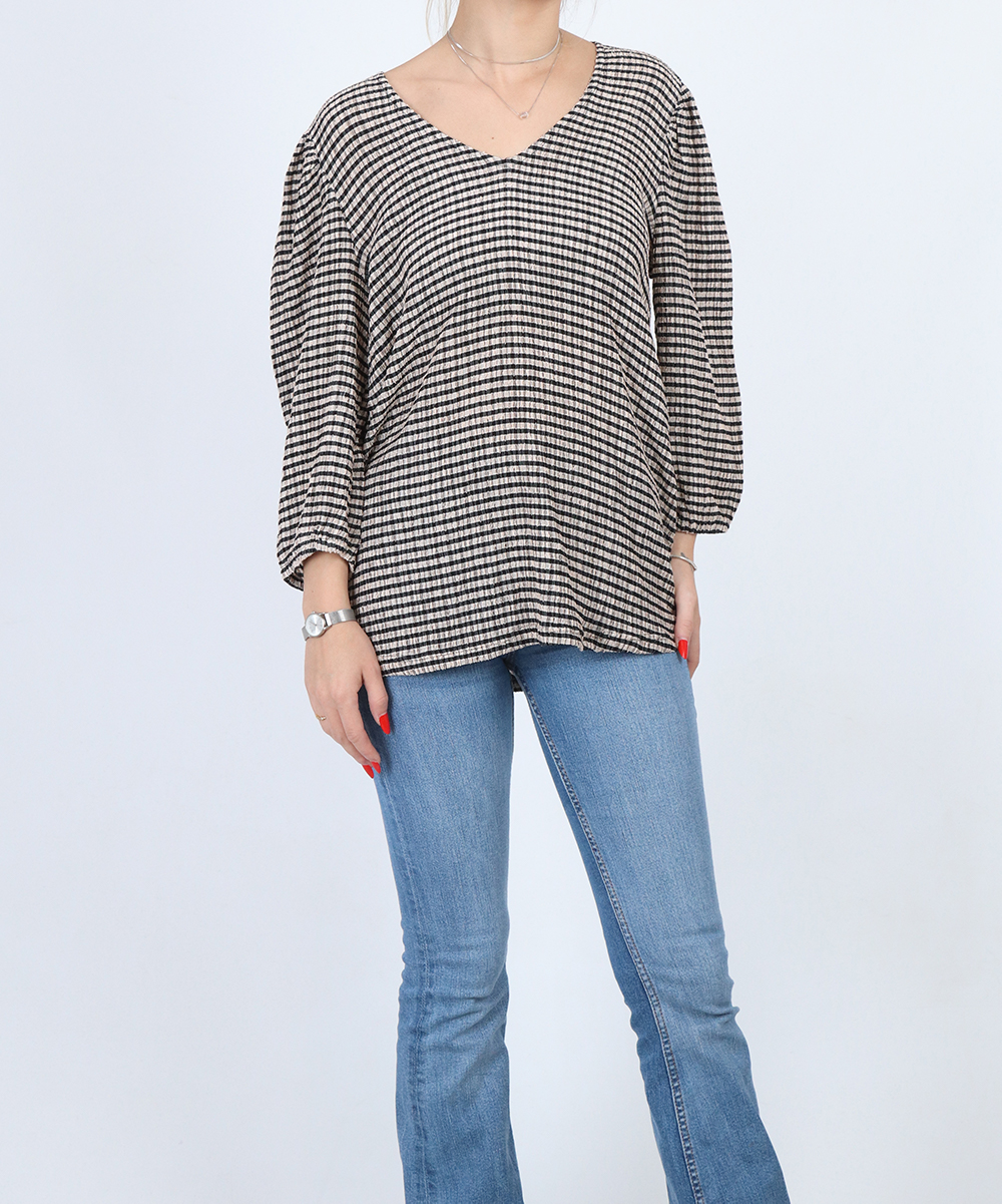 Bluza Fransa, crem/negru, S