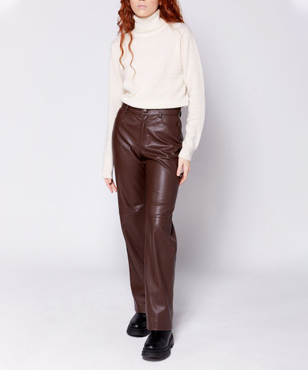 Pantaloni Ichi, maro, 38