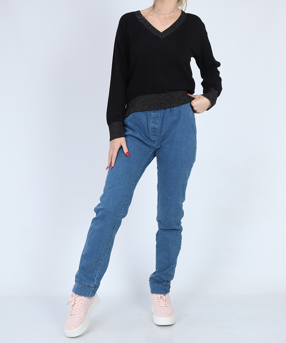 Pantaloni b.young, albastru, S