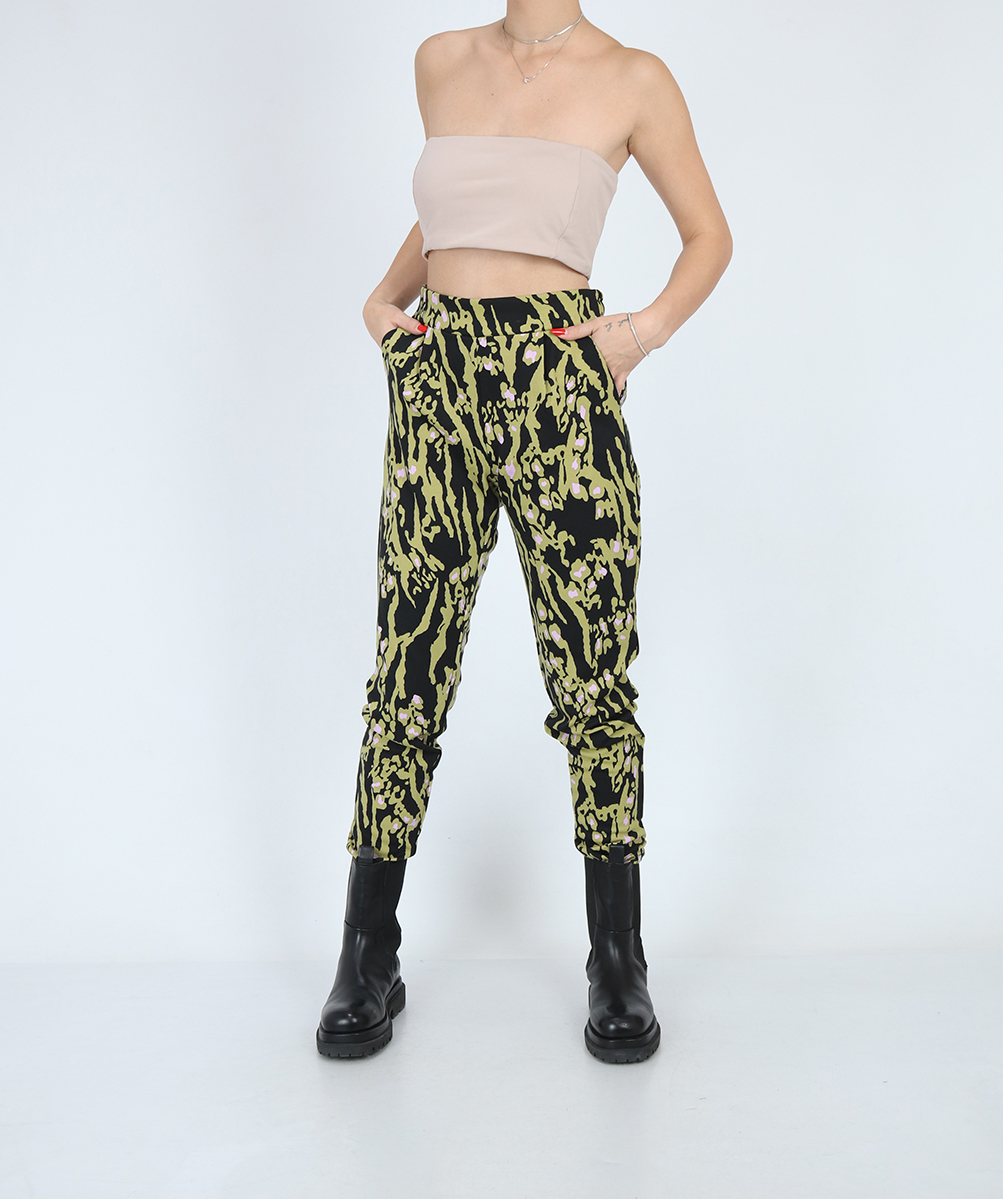 Pantaloni Ichi, verde, S