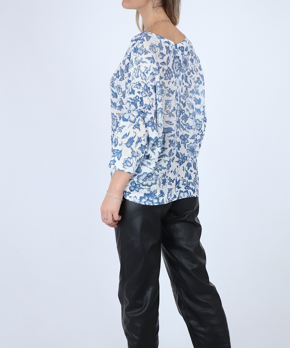 Bluza Fransa, alb/albastru, S/M - 1 | YEO