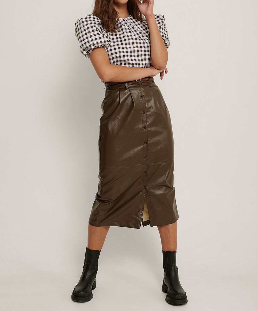Bluza NA-KD, alb/maro, 36
