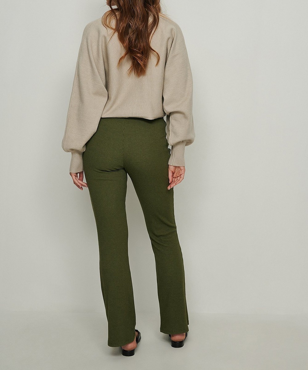 Pantaloni NA-KD, verde, S - 1 | YEO
