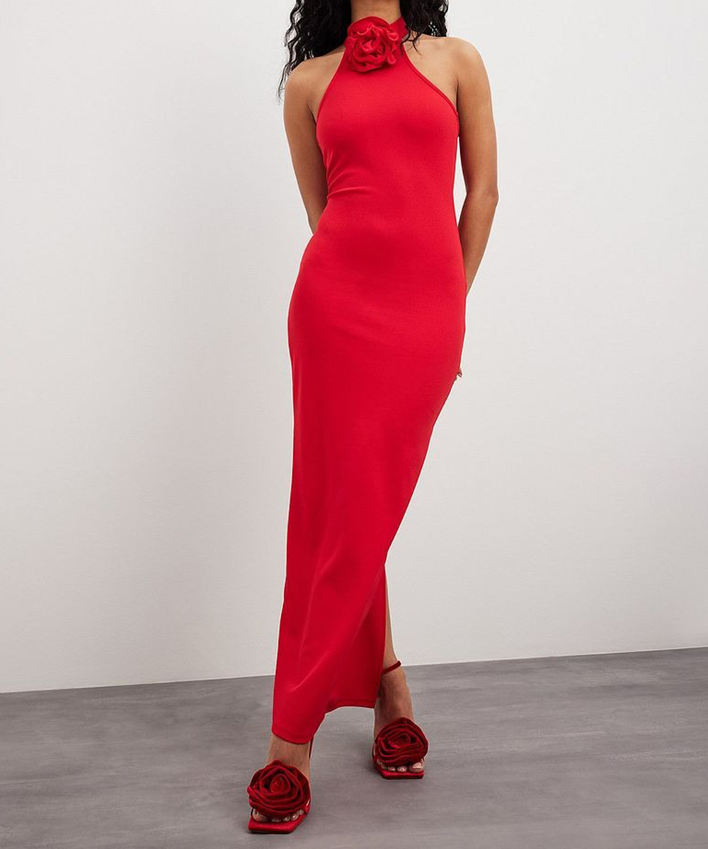 Rochie lunga NA-KD, rosu