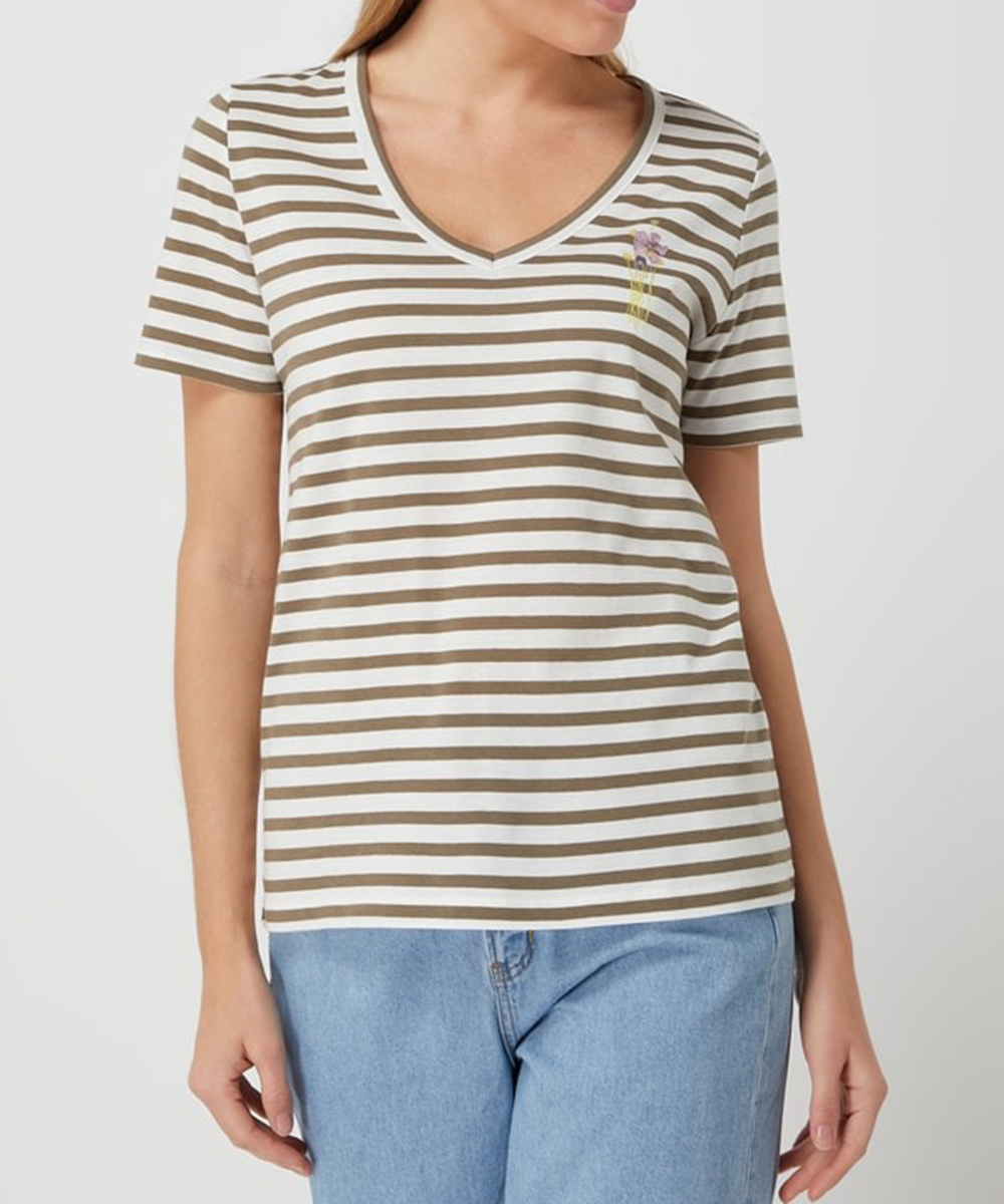 Tricou s.Oliver, alb/verde