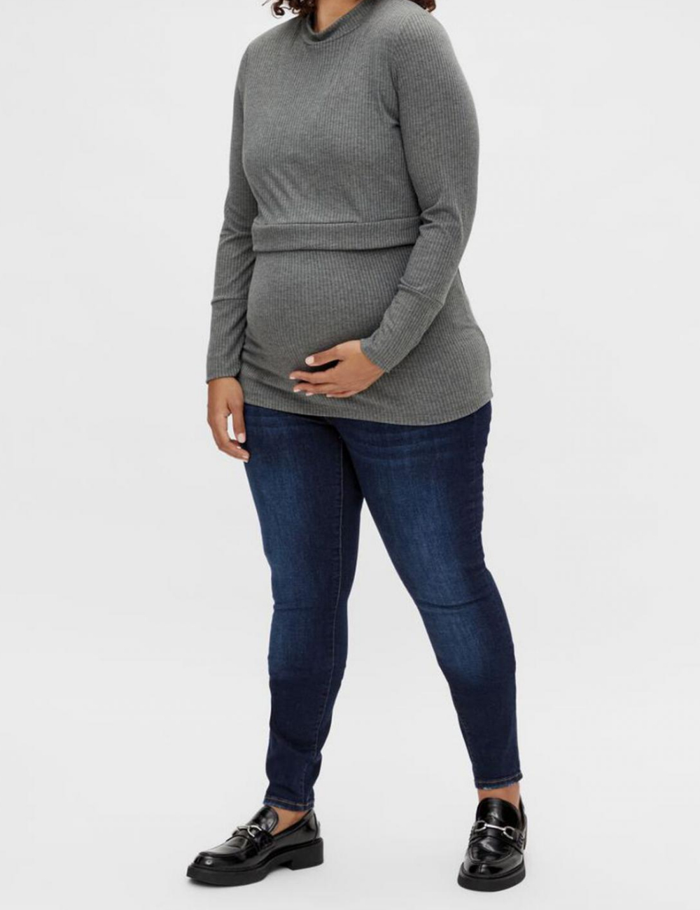 Bluza Mamalicious Plus Size, gri