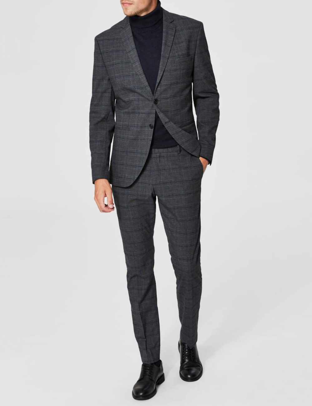 Pantaloni Selected, gri inchis