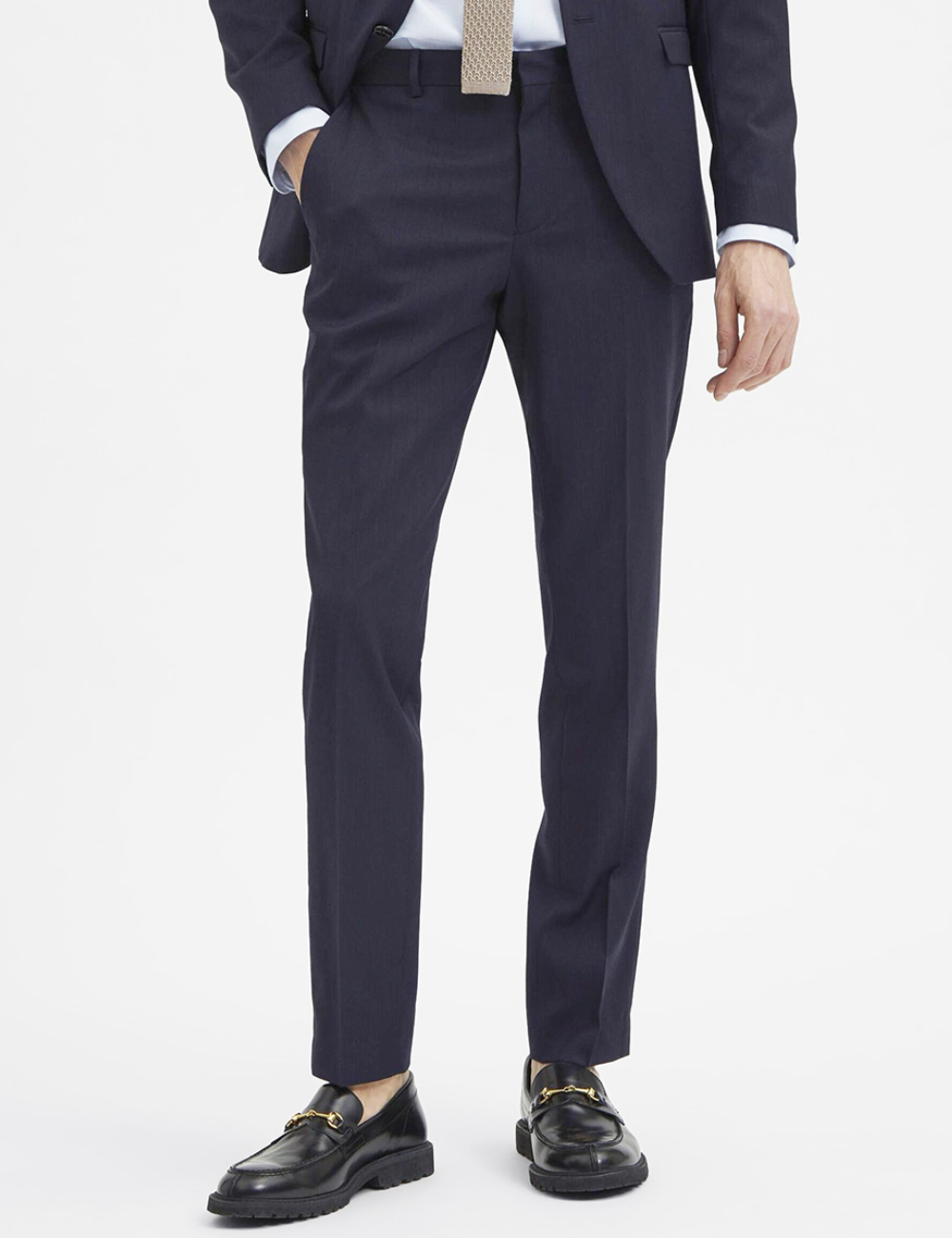 Pantaloni Selected, bleumarin inchis