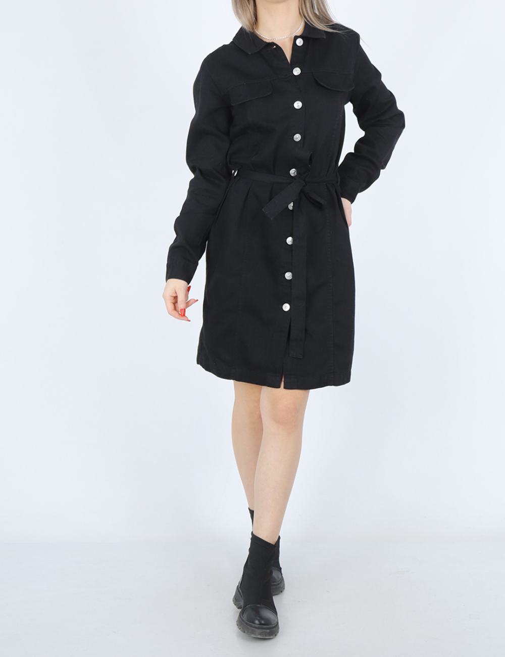 Rochie scurta Pieces, negru