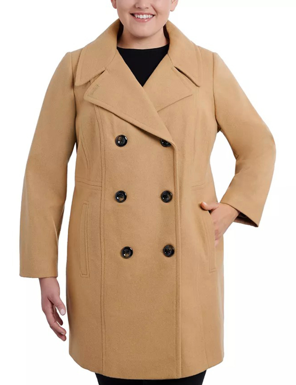 Palton Anne Klein Plus Size, maro