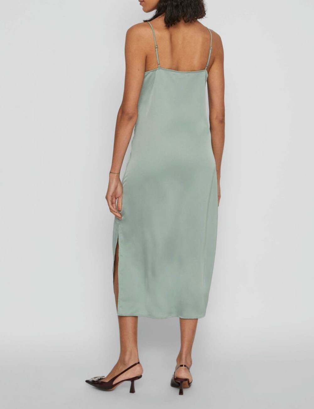 Rochie lunga Vila, verde opalin - 1 | YEO