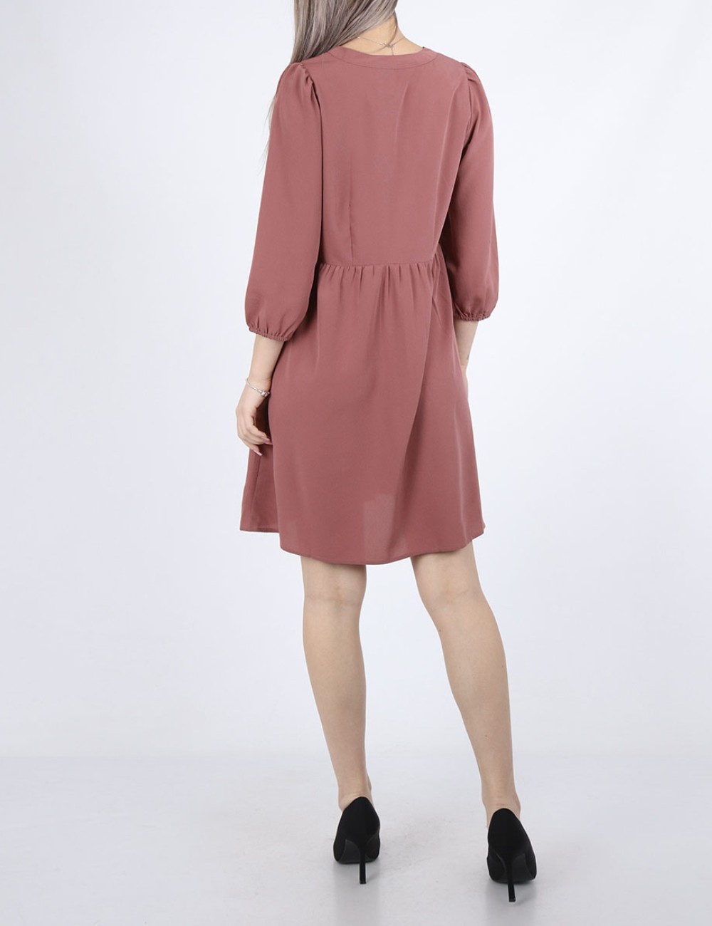 Rochie scurta Vero Moda, roz pudra inchis - 1 | YEO