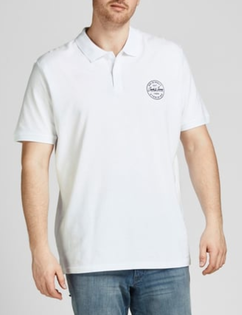 Tricou Jack&Jones Plus Size Men, alb