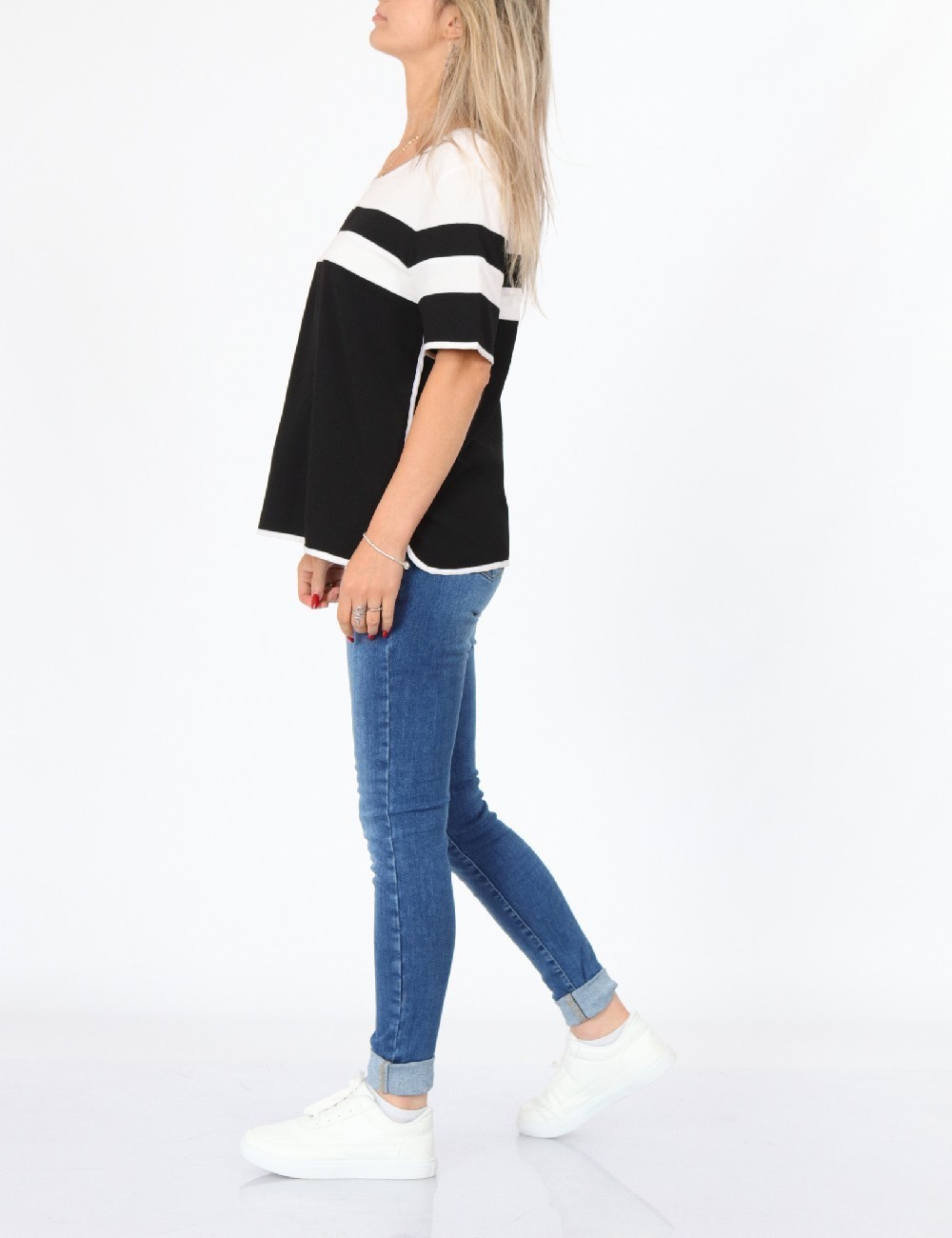 Bluza Dranella, alb/negru - 1 | YEO