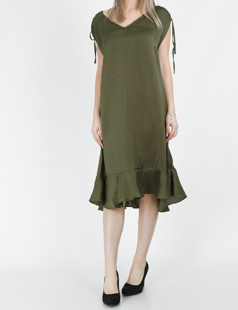 Rochie medie Cream, verde