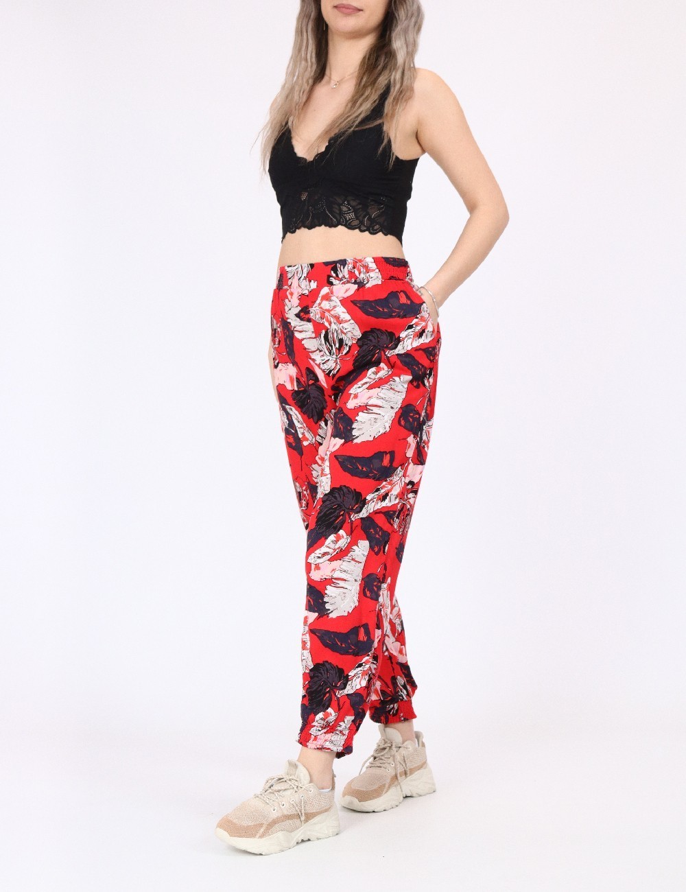 Pantaloni Fransa, rosu - 1 | YEO