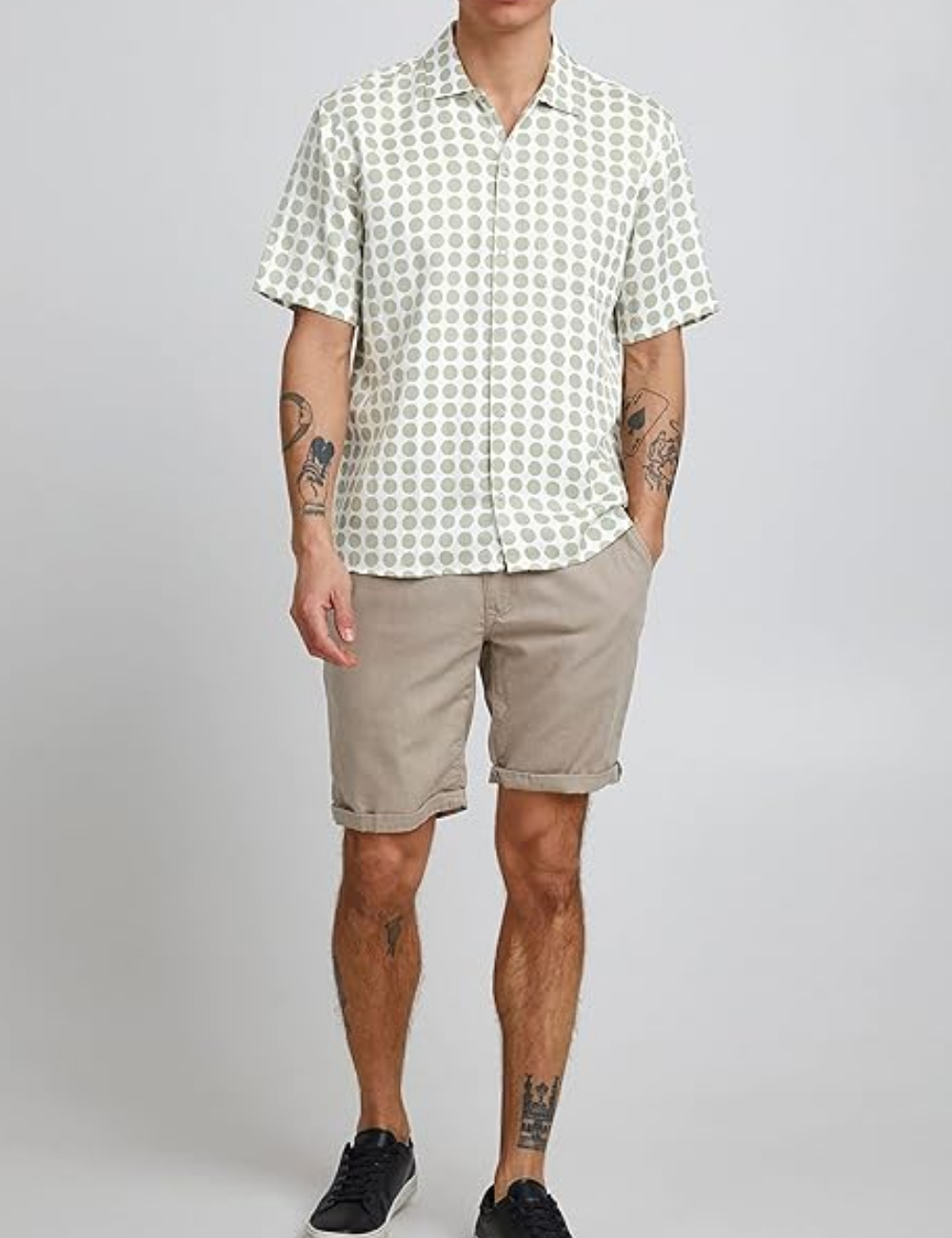 Camasa Casual Friday, alb/verde