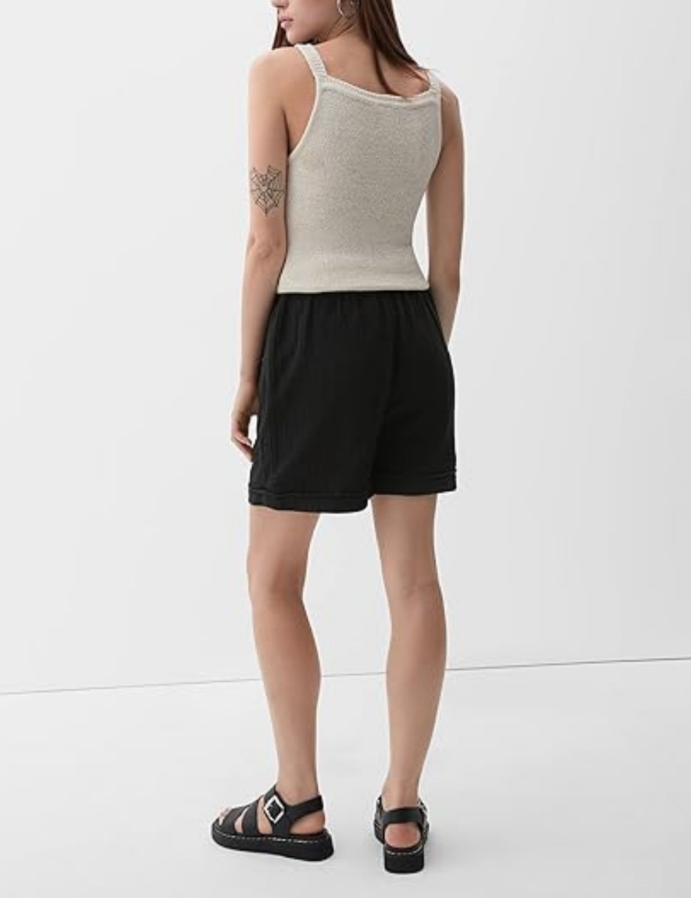 Pantaloni scurti Q/S, negru - 1 | YEO