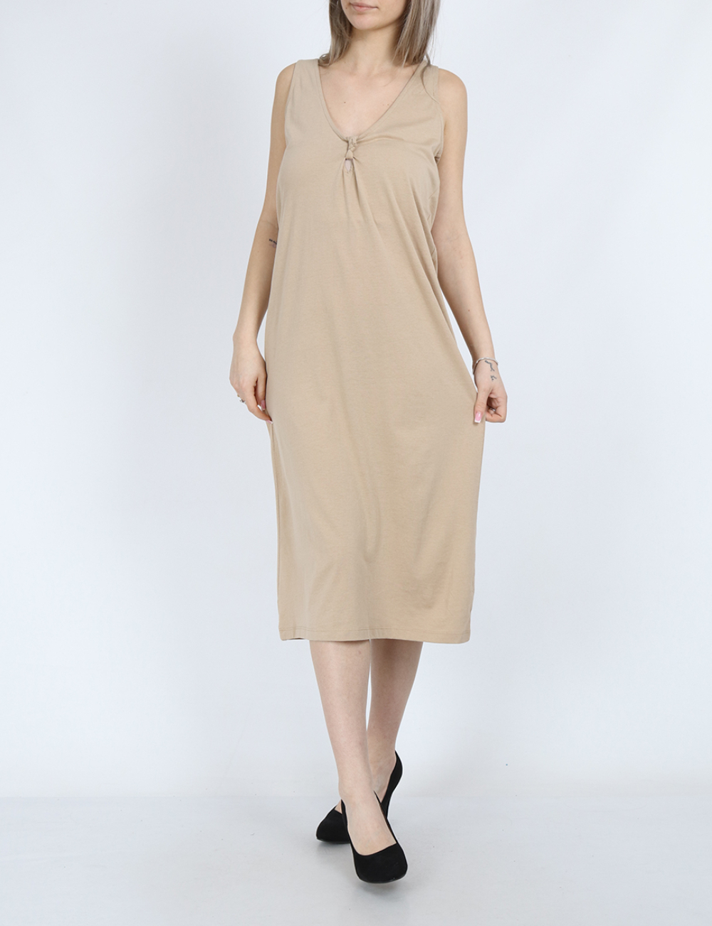 Rochie medie Vero Moda, maro deschis