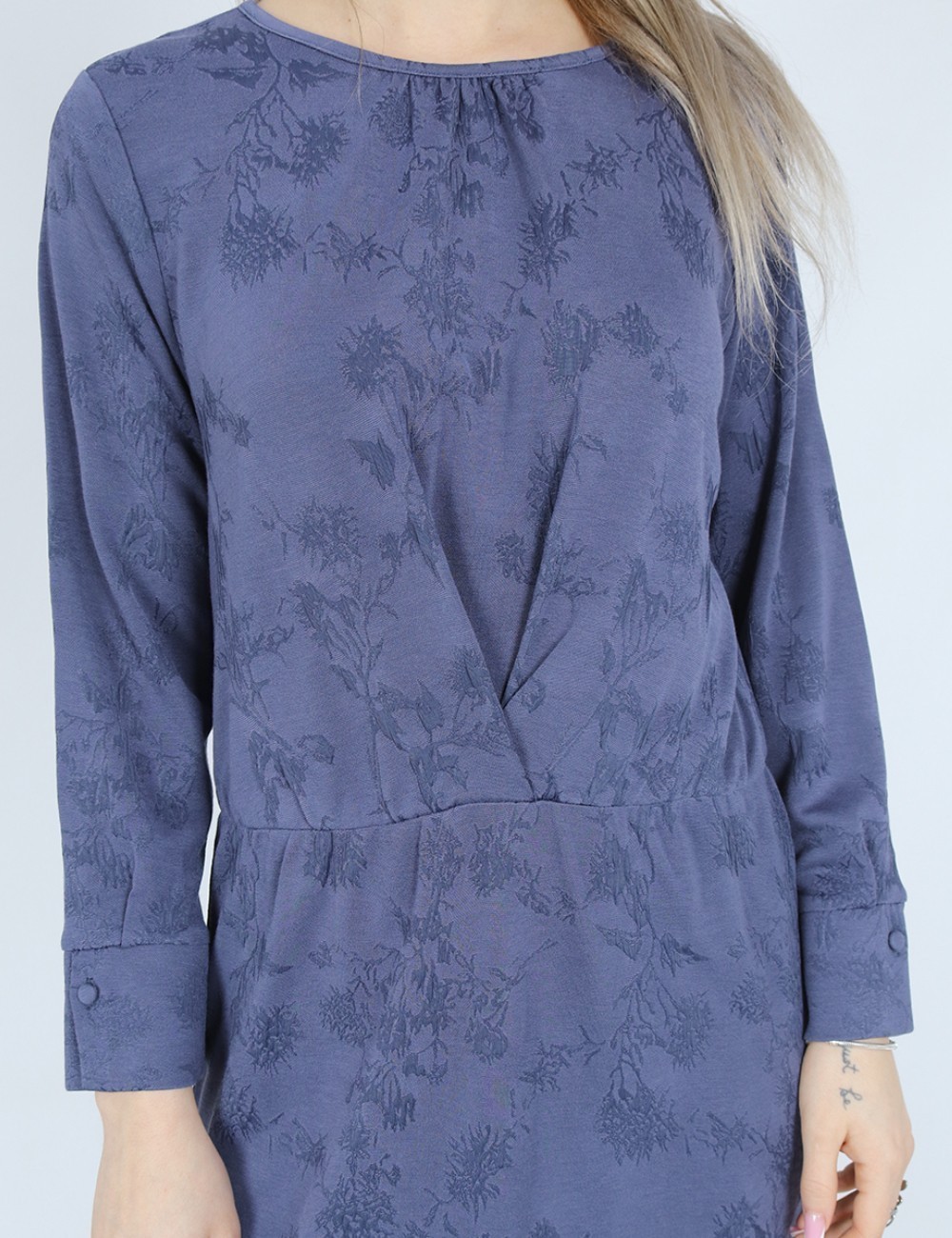 Rochie scurta Fransa, albastru - 1 | YEO