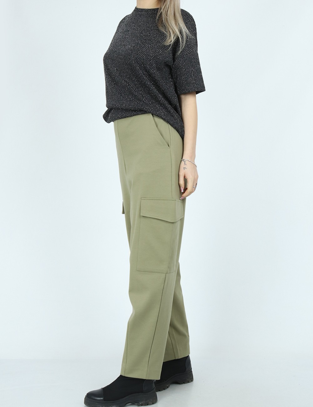 Pantaloni b.young, verde - 1 | YEO