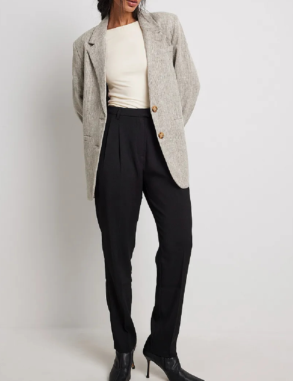 Pantaloni NA-KD, negru