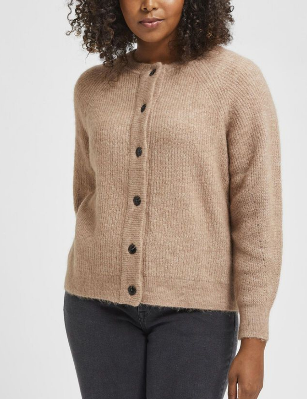 Cardigan Selected Femme Plus Size, maro