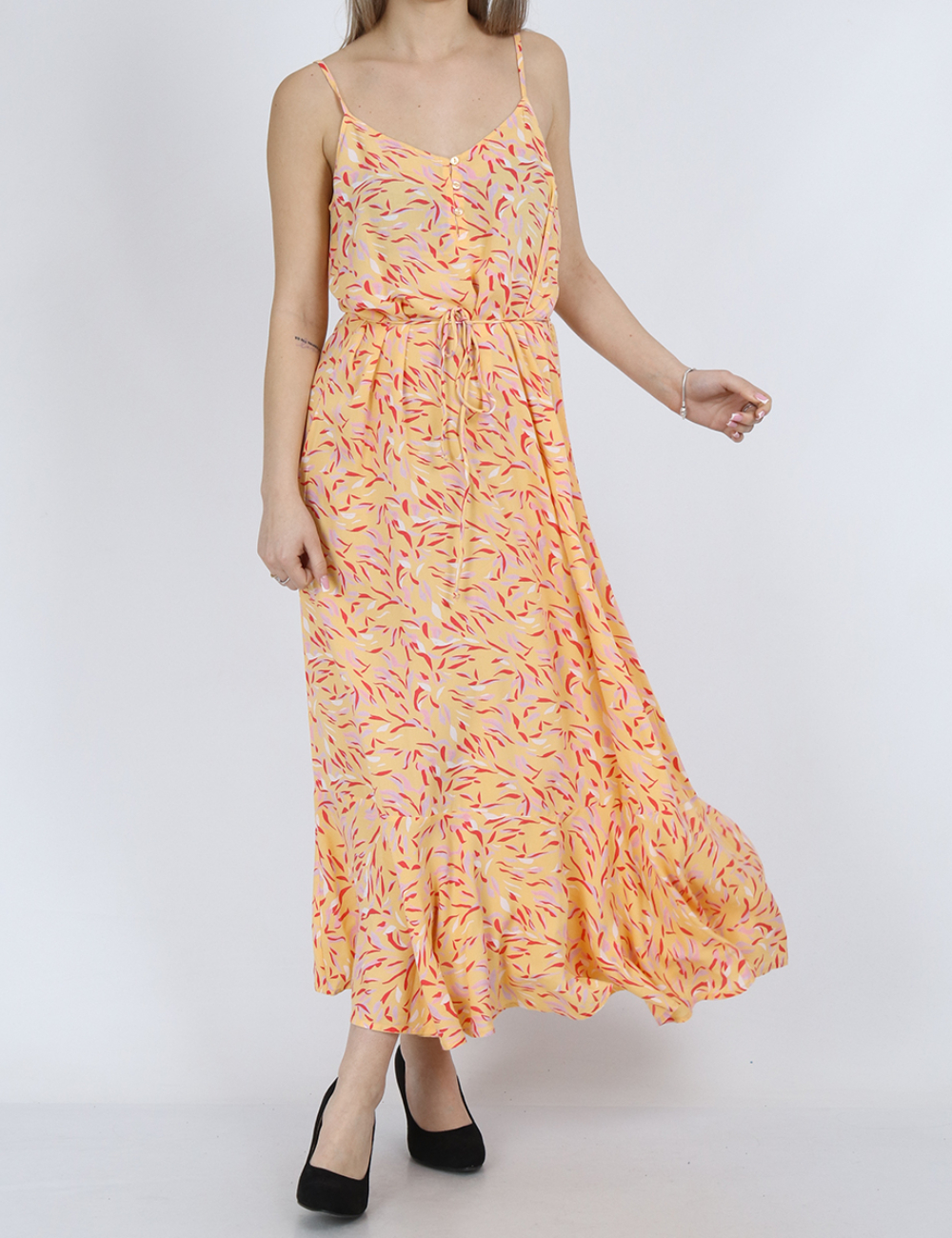 Rochie lunga Pieces, portocaliu
