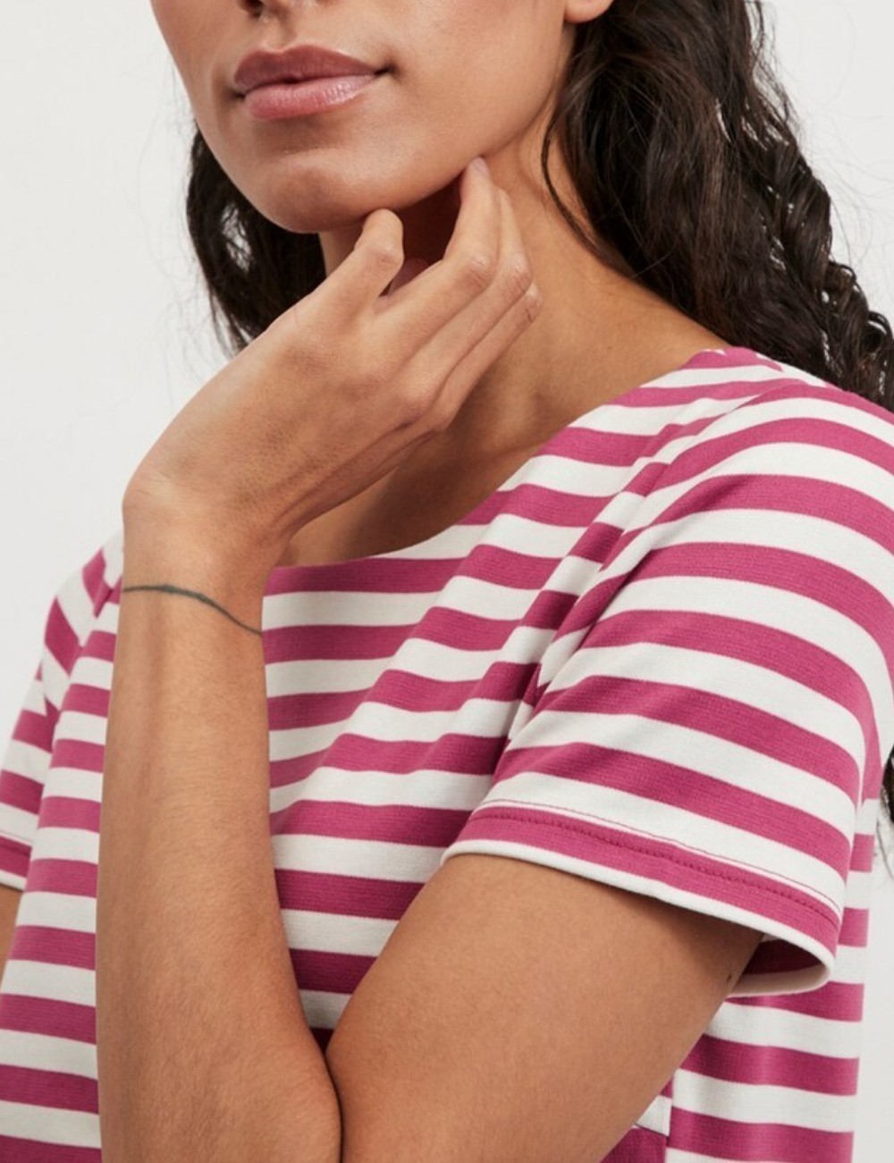 Rochie scurta Vila, roz/alb - 1 | YEO