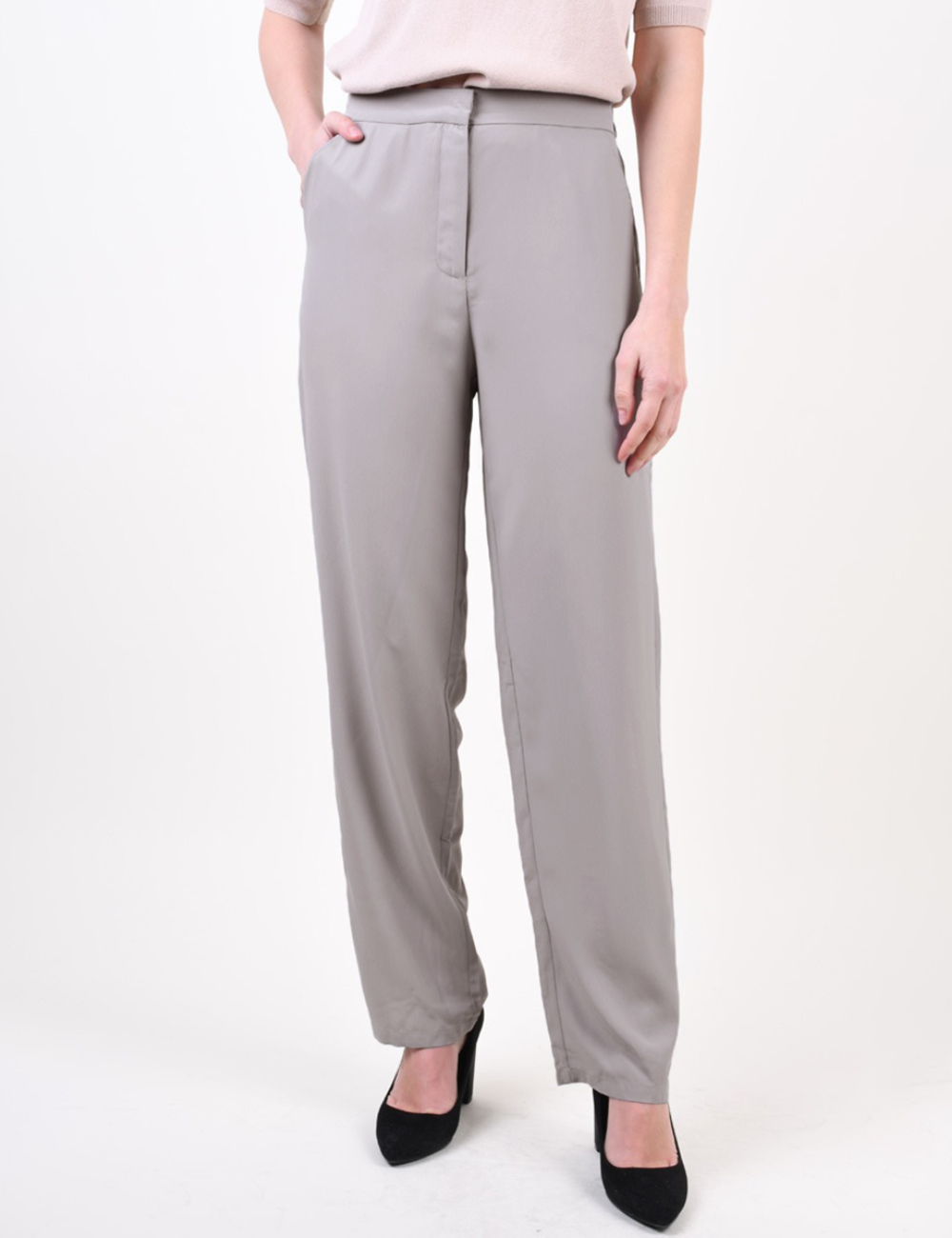 Pantaloni Vila, gri