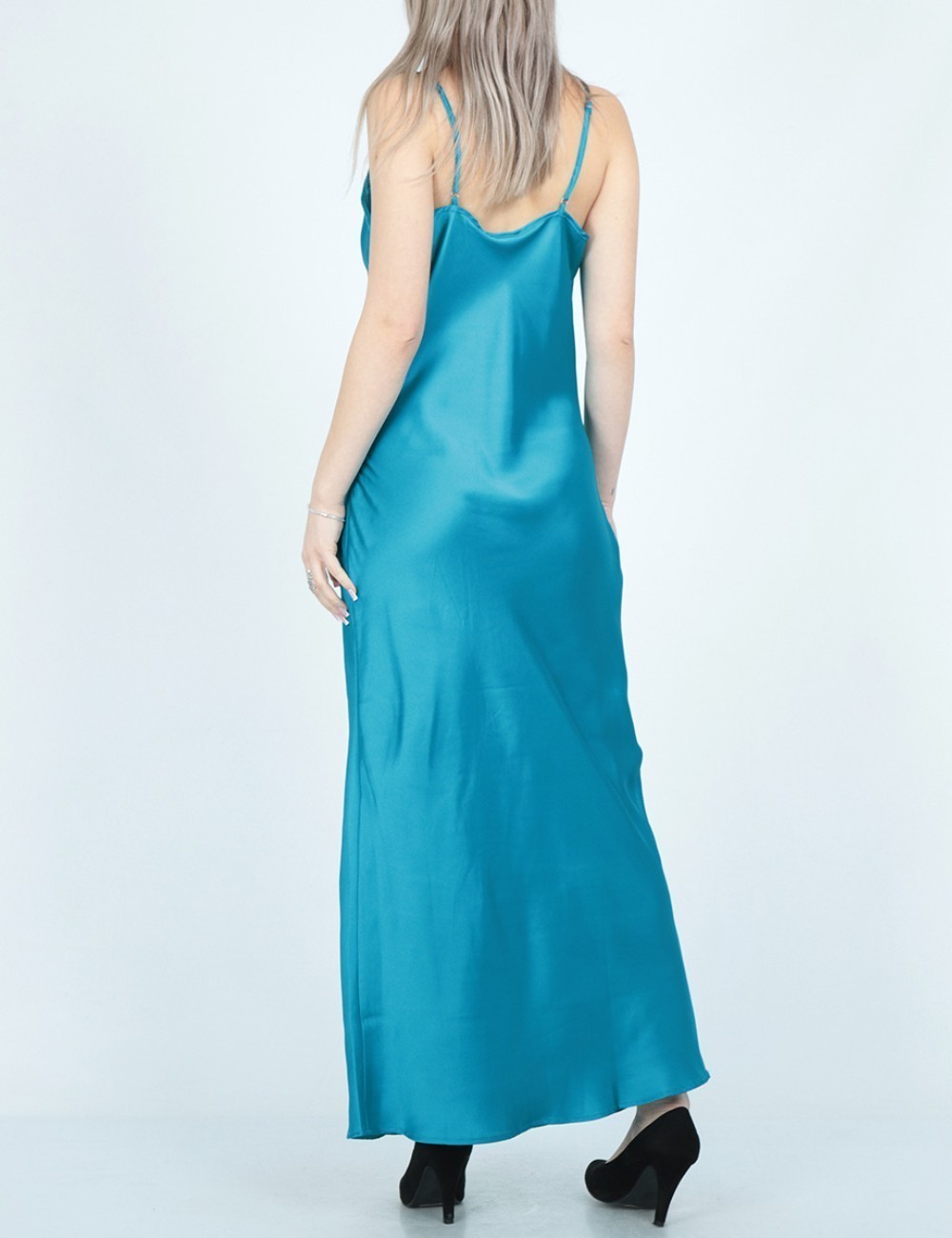 Rochie lunga Vila, albastru - 1 | YEO