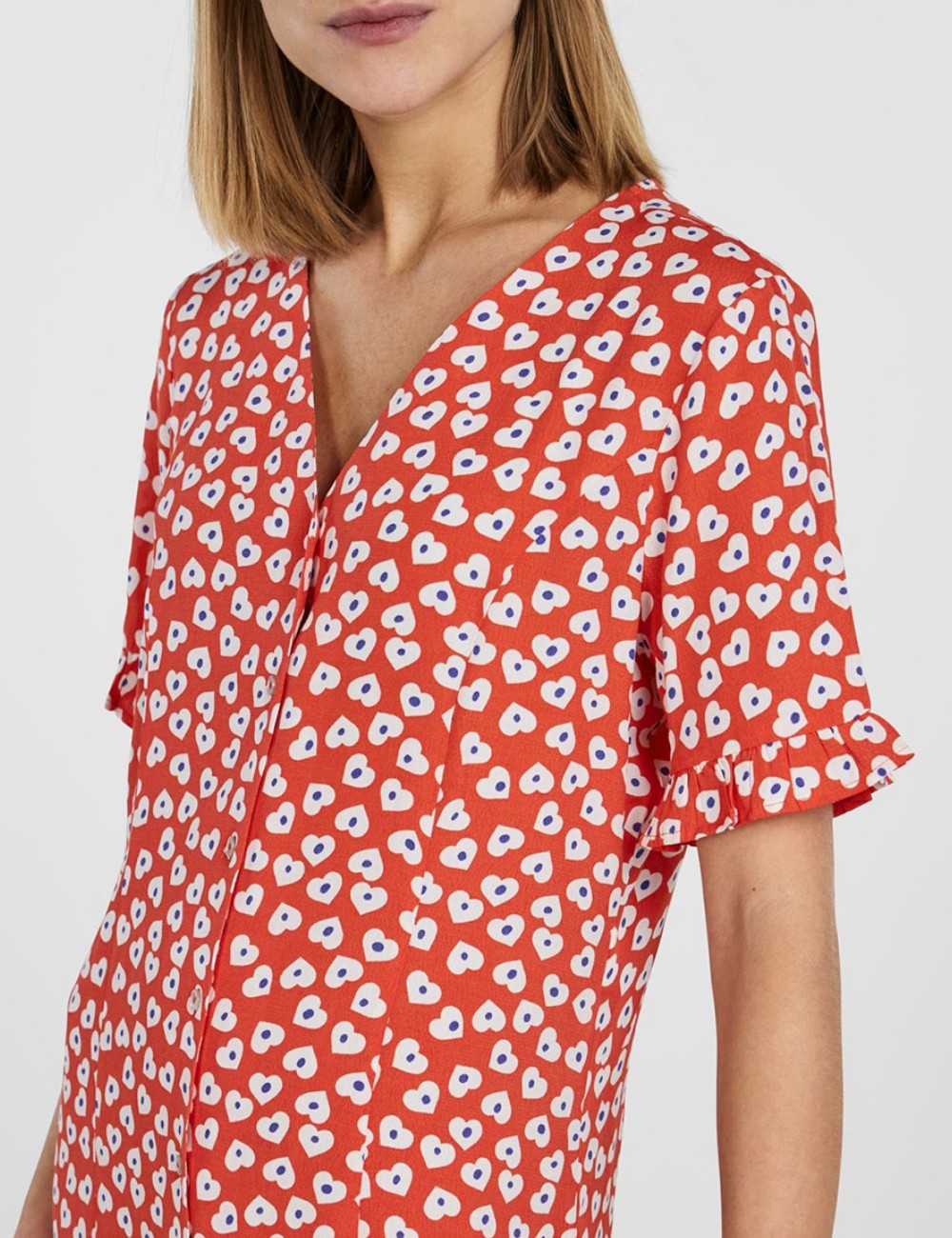 Rochie scurta Pieces, rosu - 1 | YEO