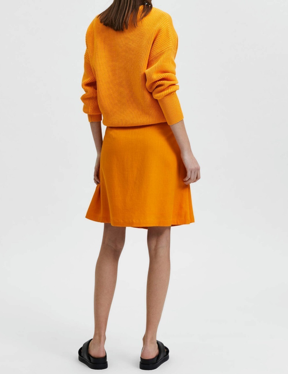 Fusta Selected Femme, portocaliu - 1 | YEO