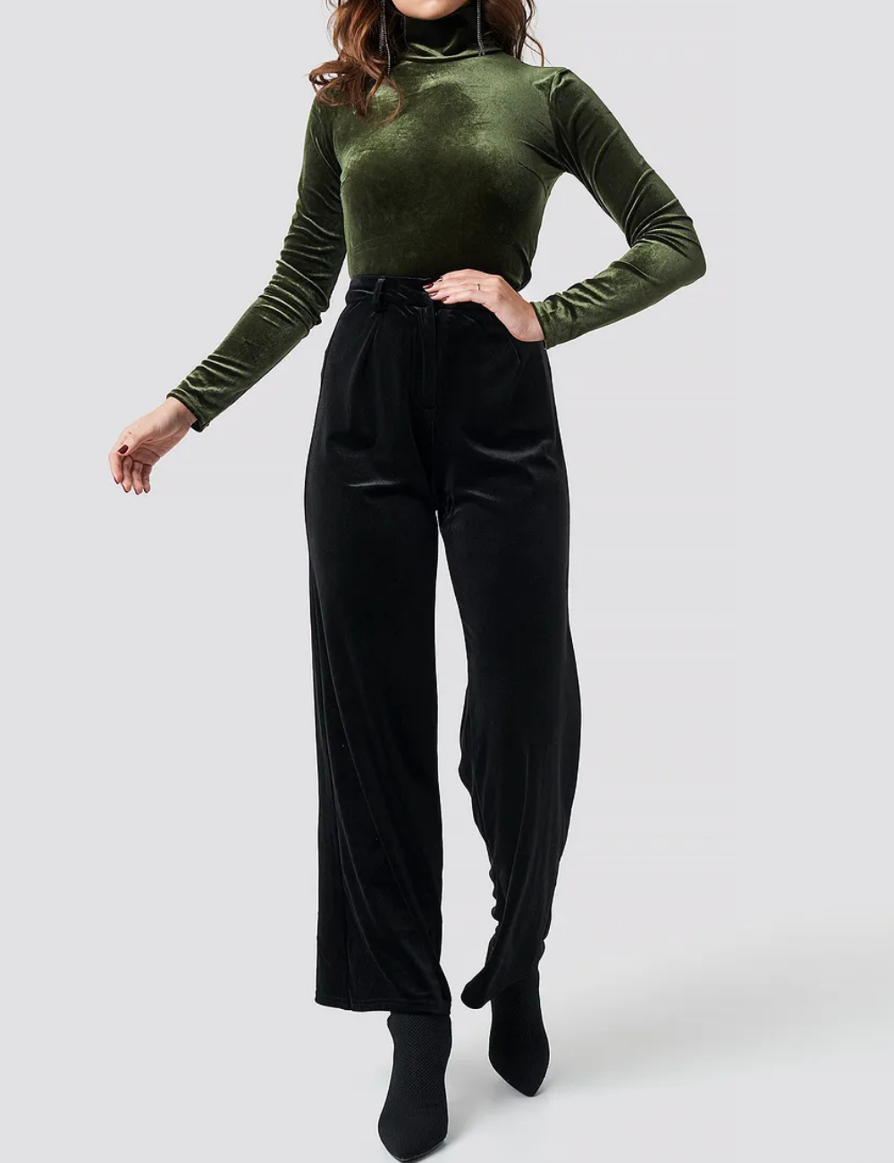 Pantaloni NA-KD, negru