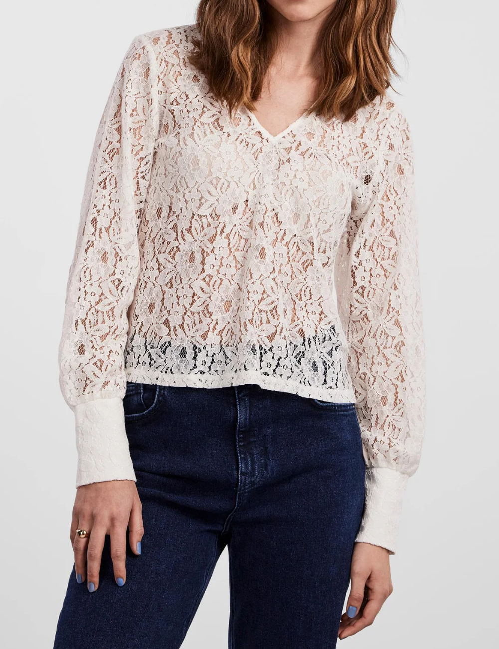 Bluza Pieces, alb
