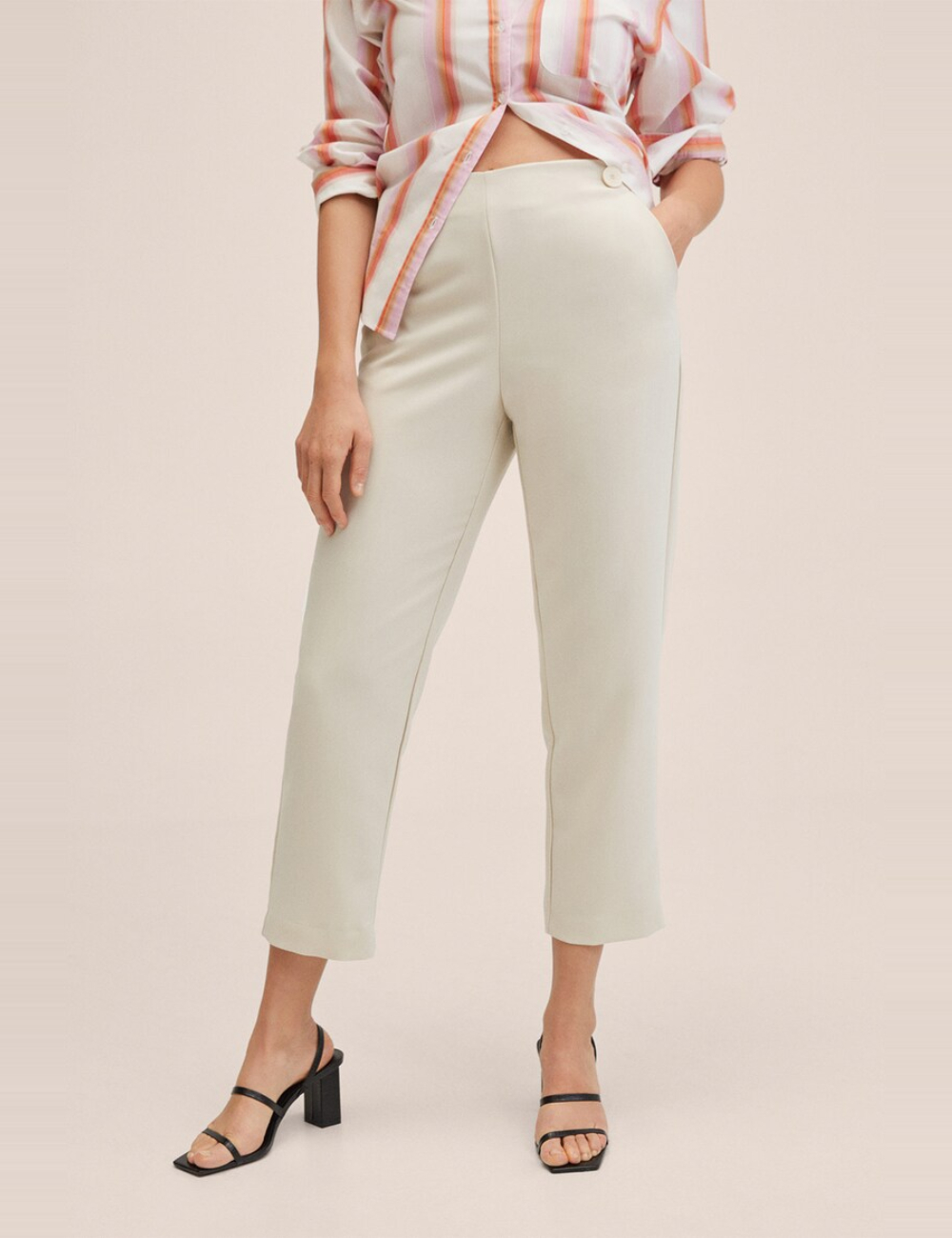 Pantaloni Mango, ecru