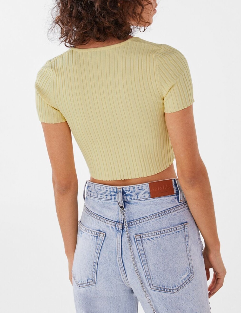 Top Bershka, galben - 1 | YEO
