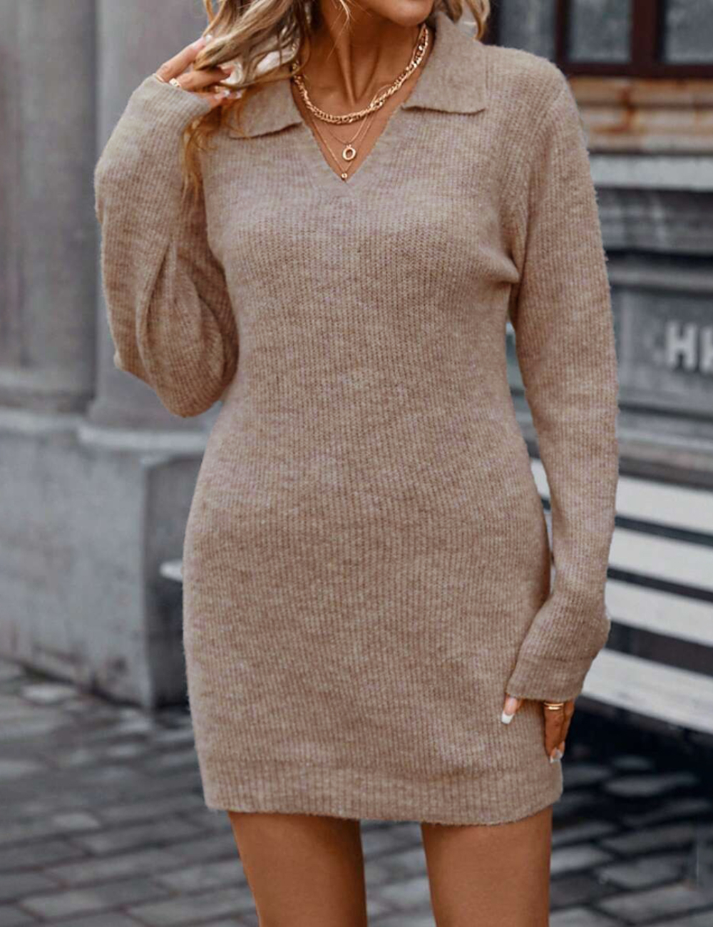 Rochie scurta SHEIN, bej