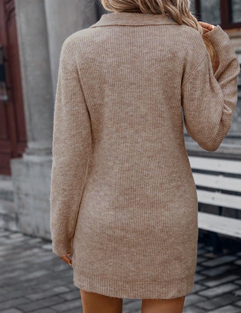 Rochie scurta SHEIN, bej - 1 | YEO