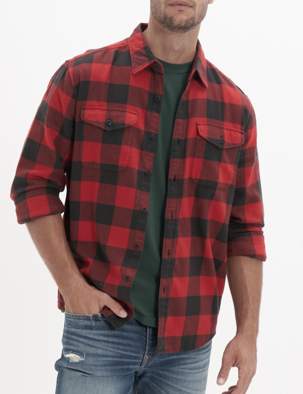 Camasa American Eagle, rosu/negru