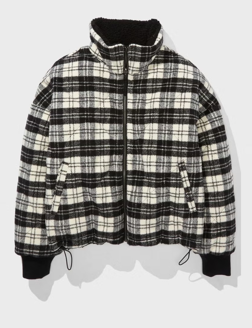Geaca Revesibila American Eagle, negru/crem - 1 | YEO