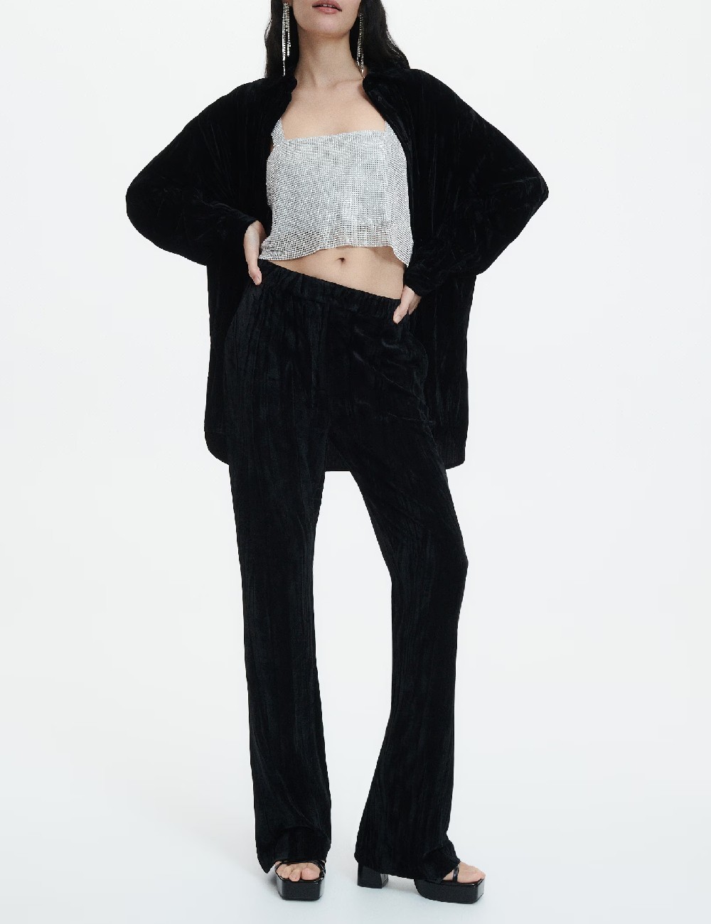 Pantaloni Reserved, negru - 1 | YEO