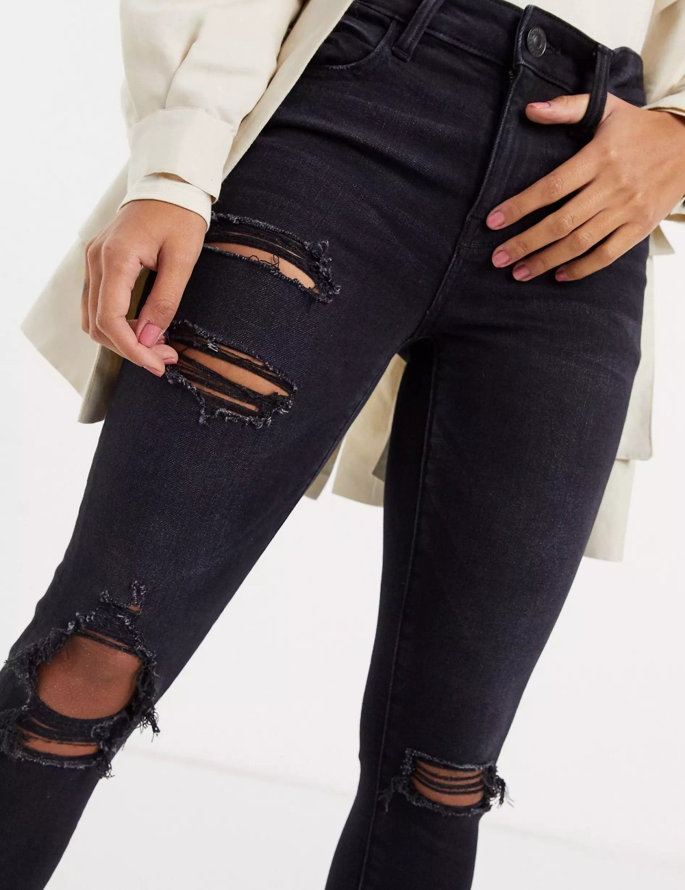 Blugi American Eagle, negru - 1 | YEO