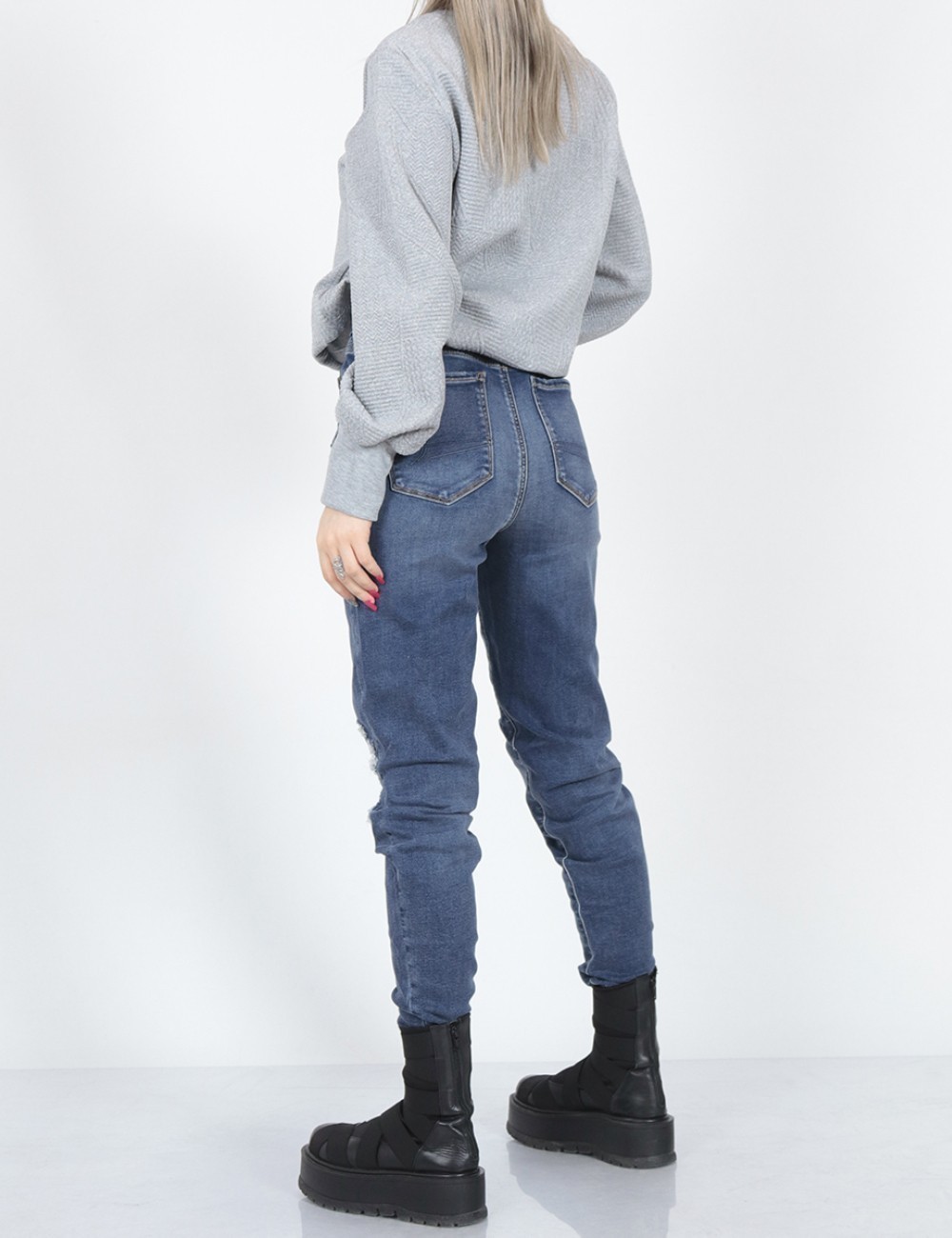 Blugi American Eagle, albastru - 1 | YEO