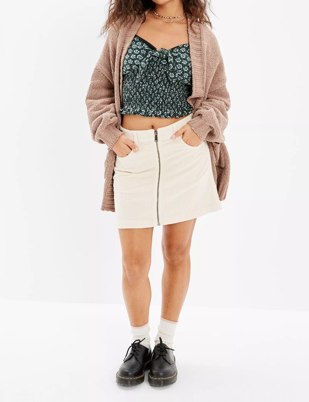 Fusta American Eagle, ecru - 1 | YEO