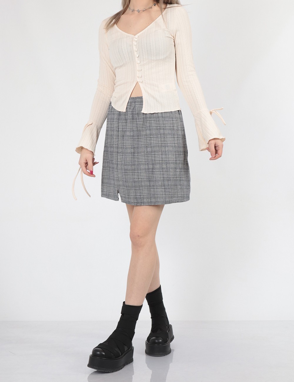 Fusta American Eagle, gri - 1 | YEO
