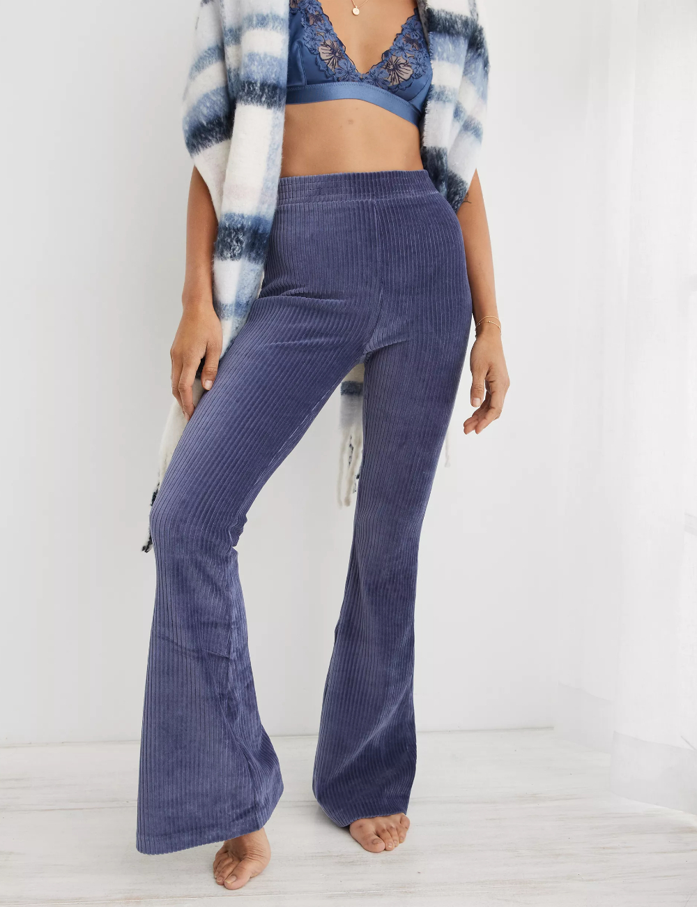 Pantaloni Aerie, albastru