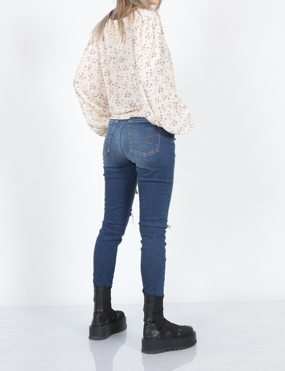 Blugi American Eagle, albastru - 1 | YEO